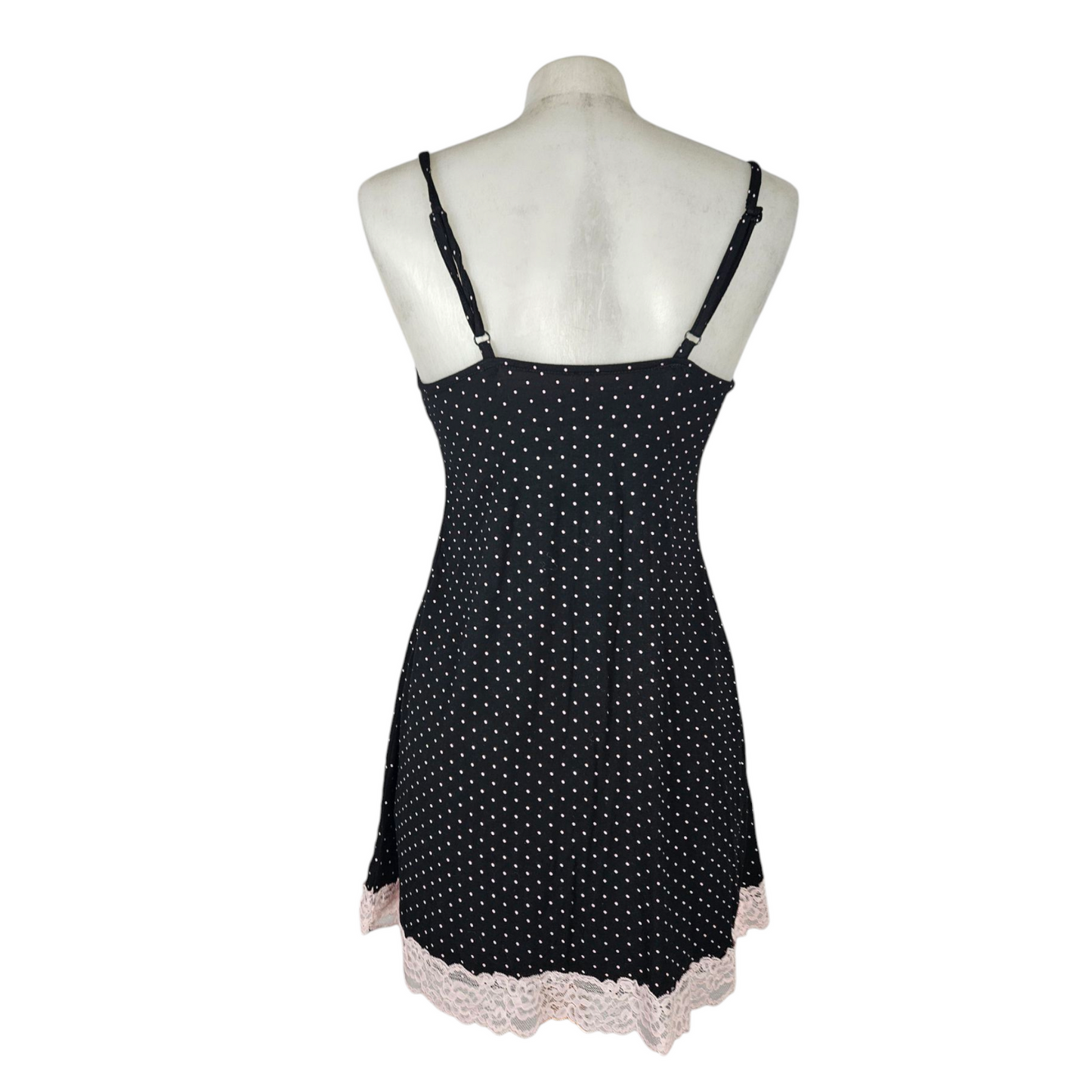 Lingerie-style polka dot dress