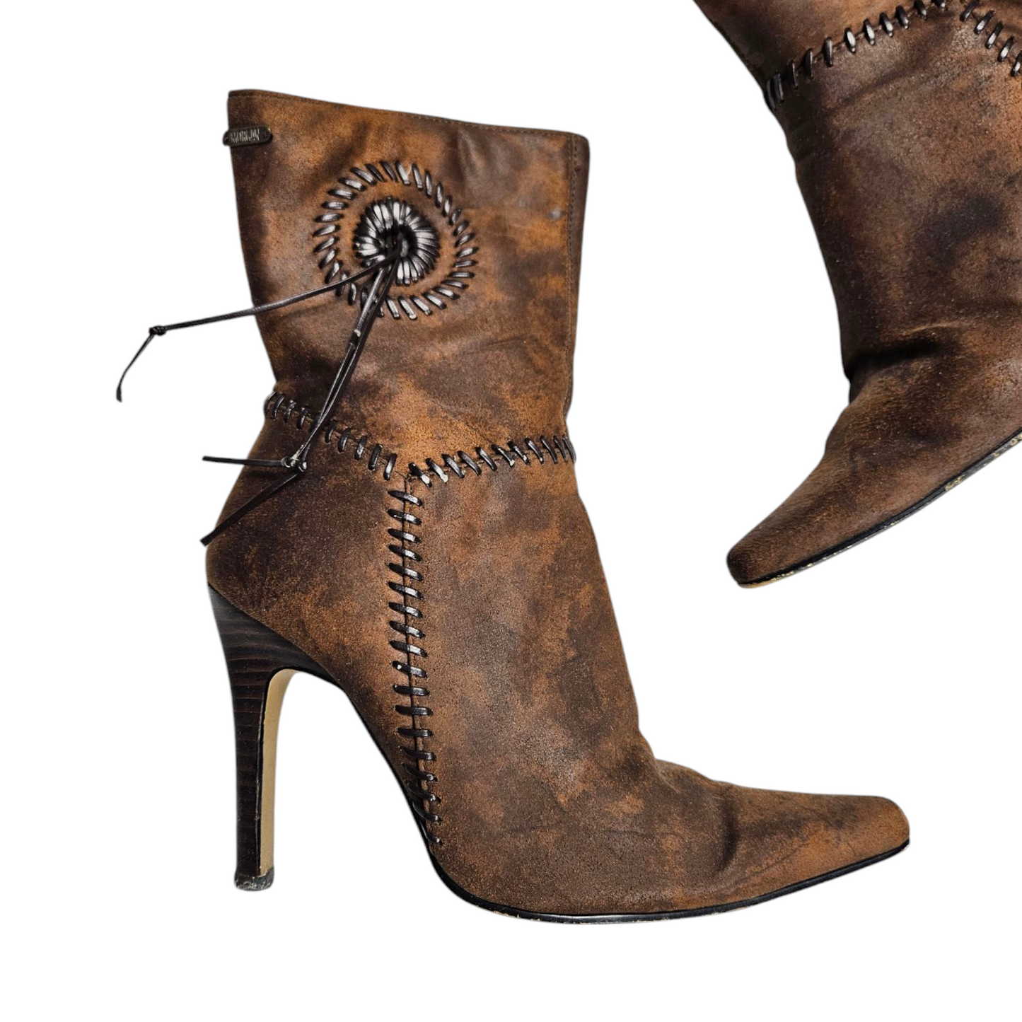 Bottines vintages détails surpiqures