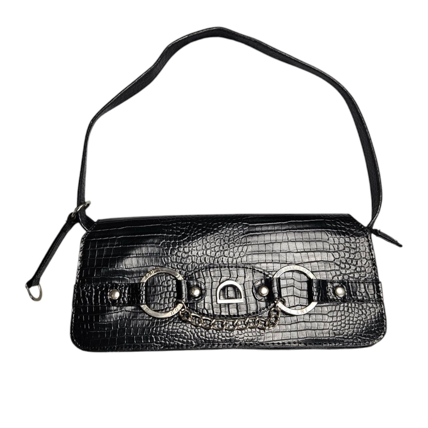 Sac baguette effet crocodile en similicuir