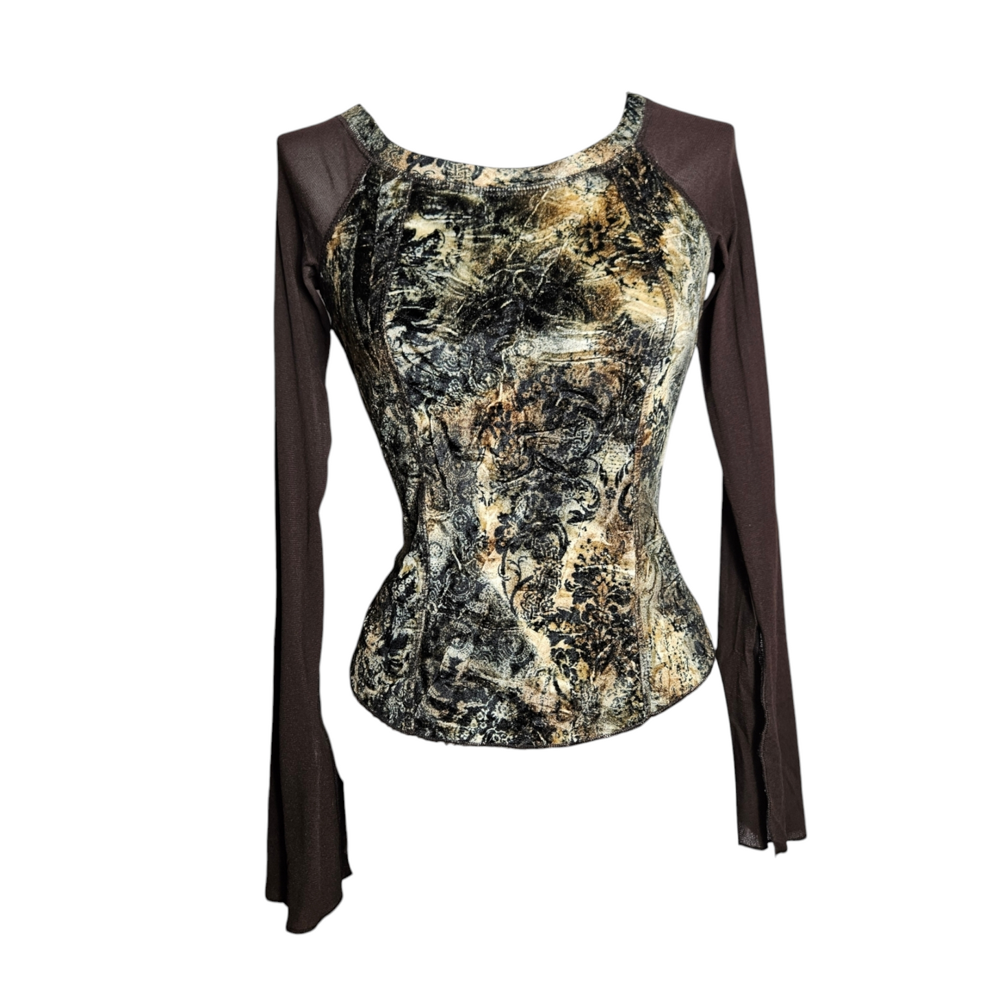 Top in voile and short velvet