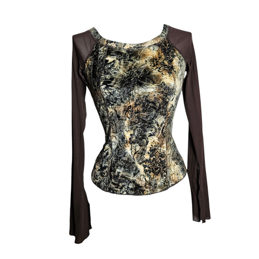 Top in voile and short velvet