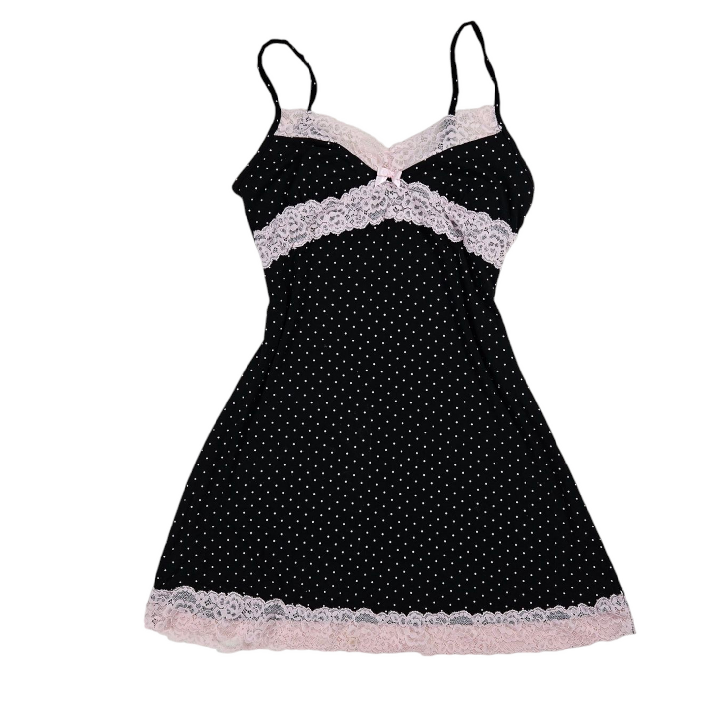 Lingerie-style polka dot dress
